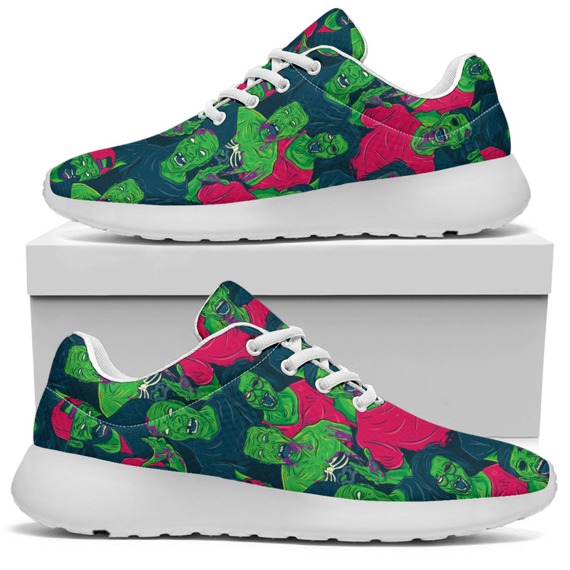 Zombie Themed Design Pattern Print Athletic Shoes