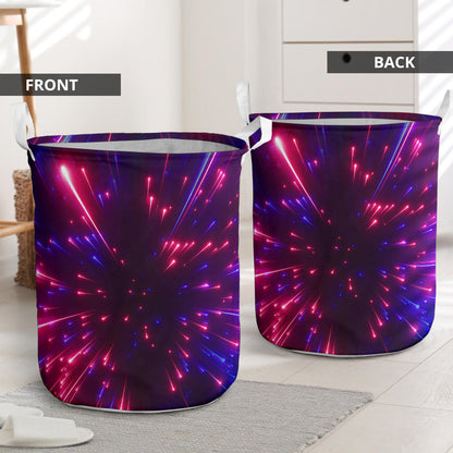 Celestial Purple Blue Neon Speed Light Laundry Basket