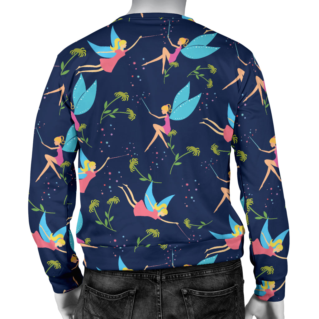 Fairy with flower Print Pattern Men Long Sleeve Sweatshirt