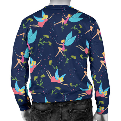 Fairy with flower Print Pattern Men Long Sleeve Sweatshirt