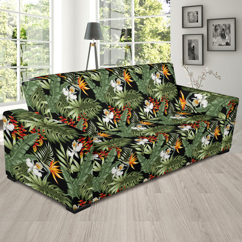 Bird Of Paradise Pattern Print Design 02 Sofa Slipcover