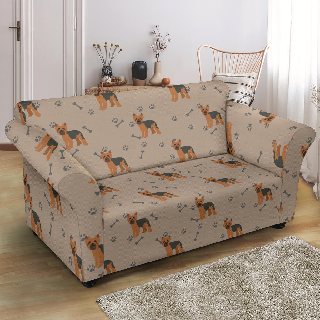 Yorkshire Terriers Print Design LKS305 Loveseat Couch Slipcover