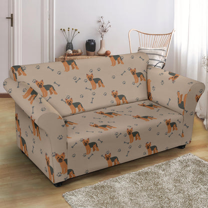 Yorkshire Terriers Print Design LKS305 Loveseat Couch Slipcover