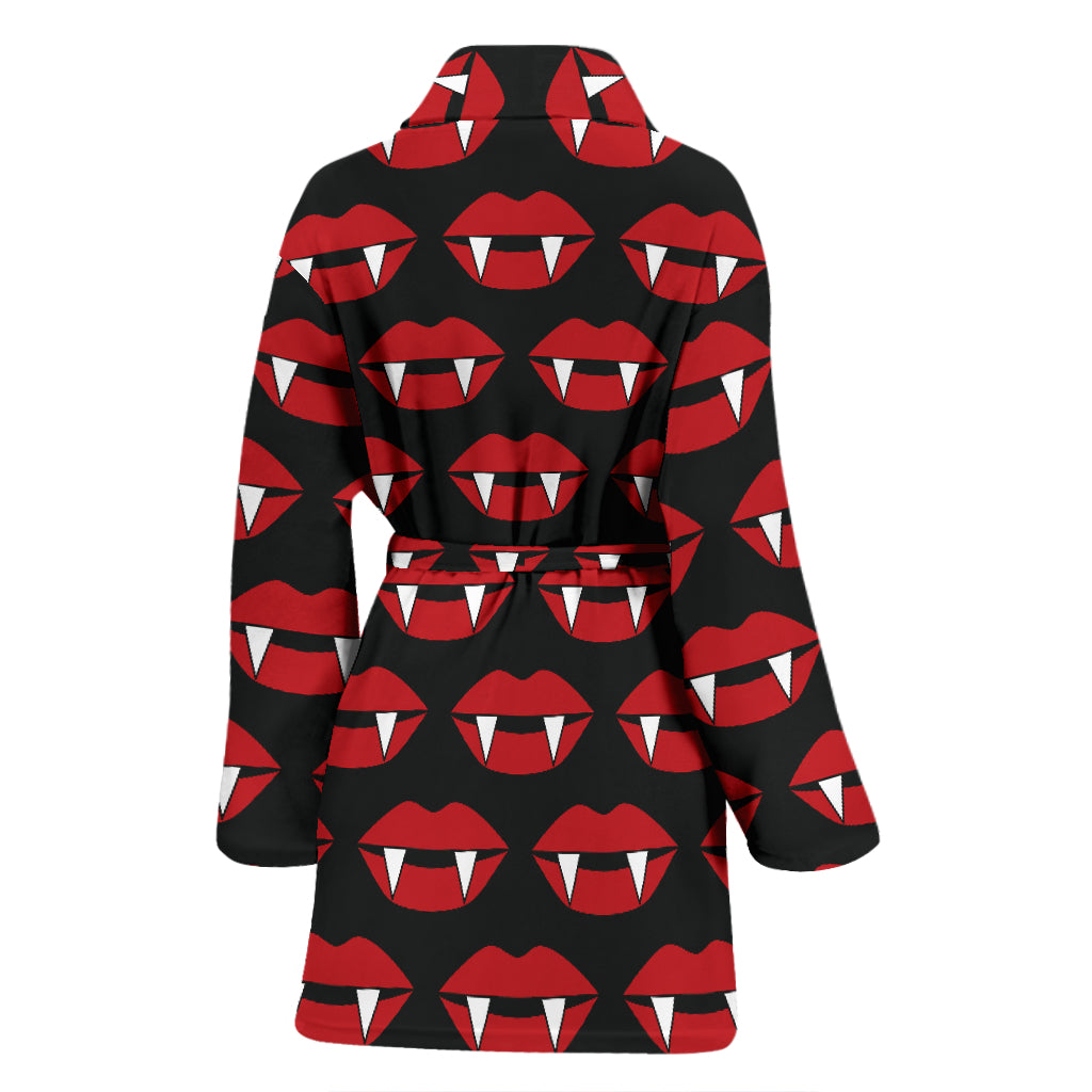 Vampire Lips Print Design LKS302 Women Bathrobe