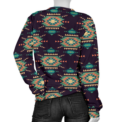 Navajo Geometric Style Print Pattern Women Long Sleeve Sweatshirt