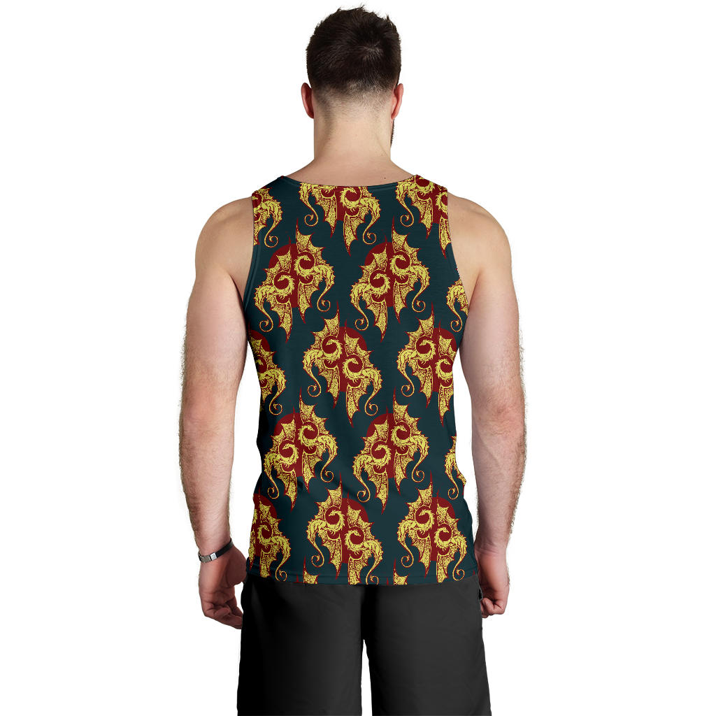 Dragons Gold Design Pattern Men Tank Top