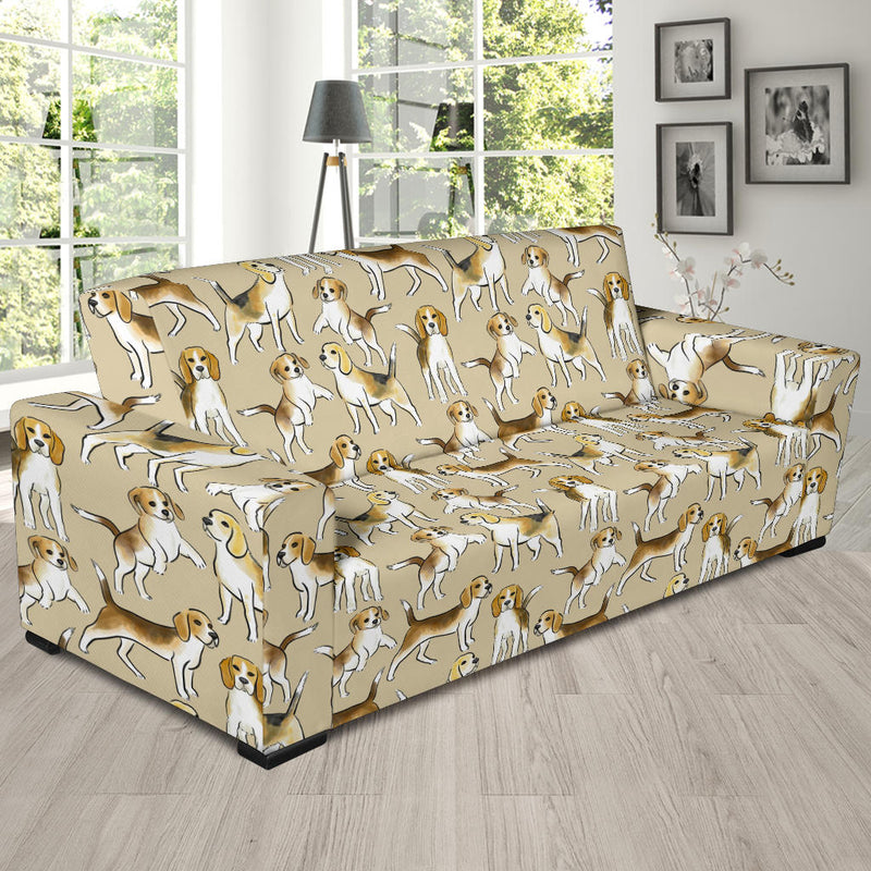 Beagle Pattern Print Design 04 Sofa Slipcover