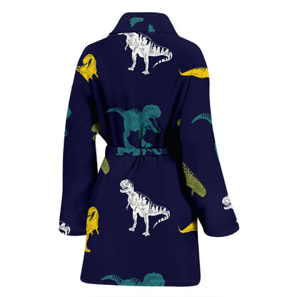 T Rex Pattern Print Design A07 Women Bathrobe