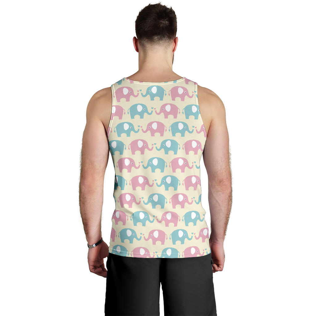 Elephant Baby Pastel Print Pattern Men Tank Top