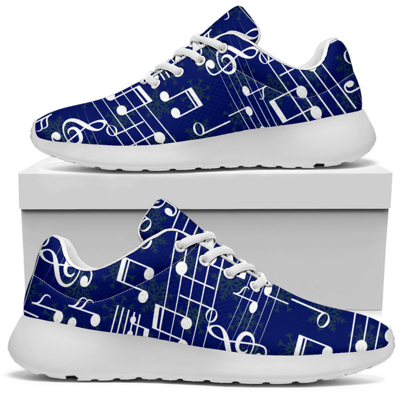 Music Note Blue Themed Print Athletic Shoes