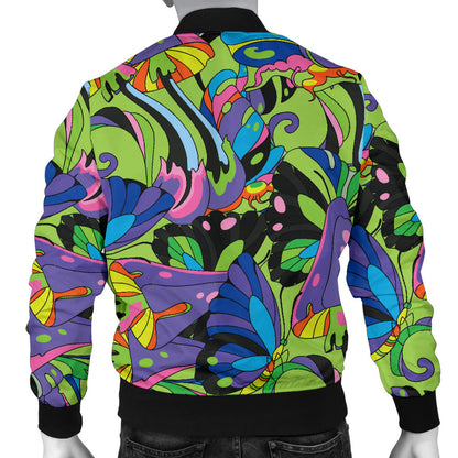 Psychedelic Trippy Mushroom Themed Men Bomber Jacket