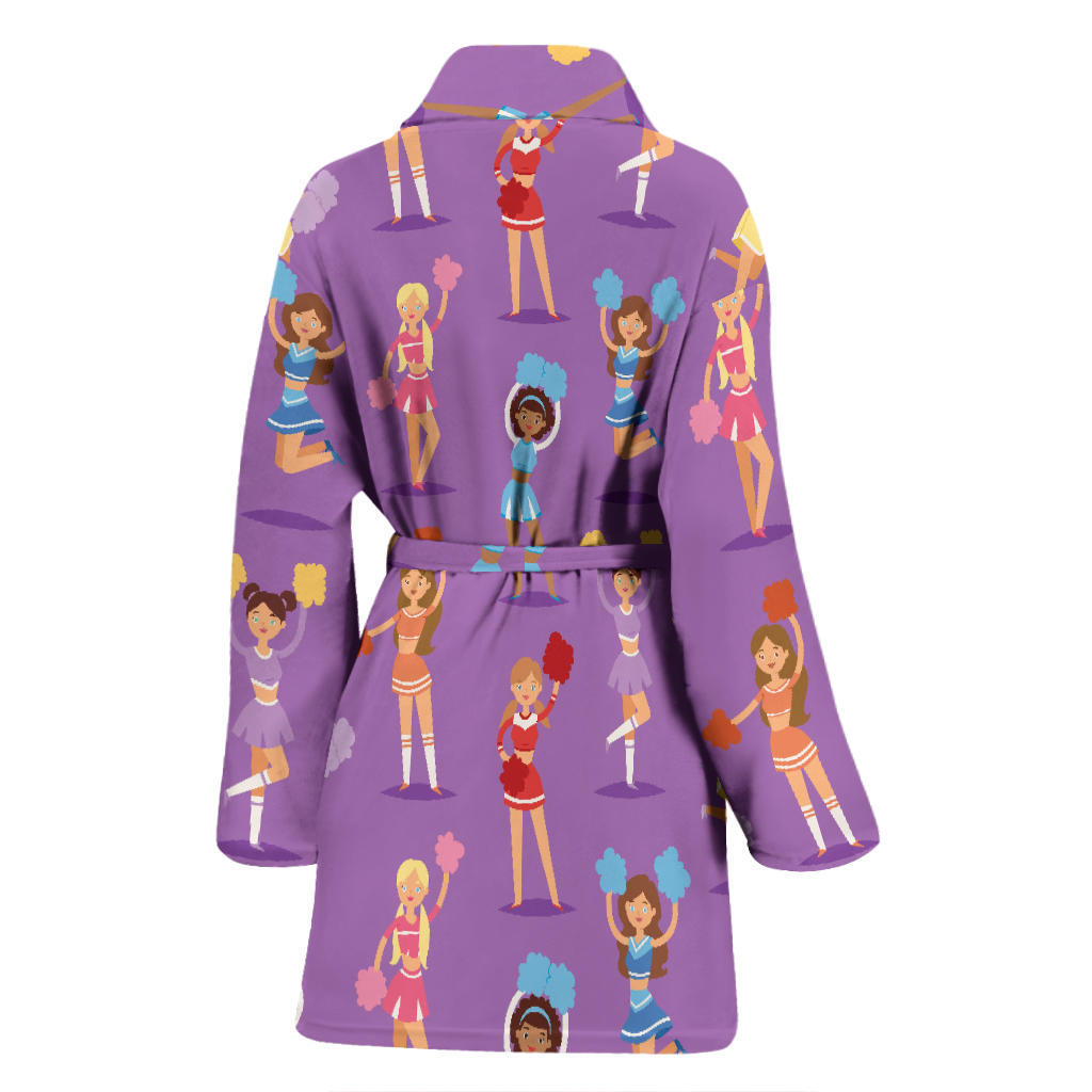 Cheerleader Pattern Print Design 02 Women Bathrobe