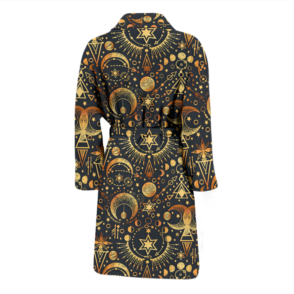 Sun Moon Print Design LKS308 Men Bathrobe