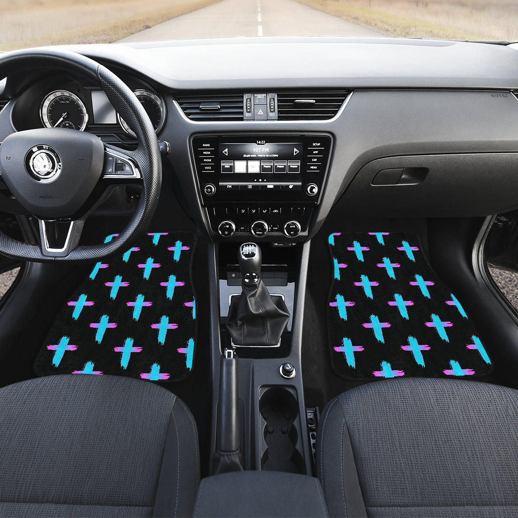Christian Cross neon Pattern Car Floor Mats Front Back