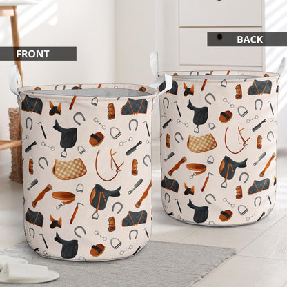 Equestrian Equipment Print Pattern Laundry Basket
