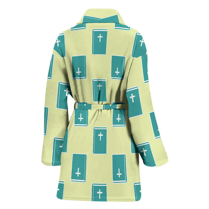 Bible Pattern Print Design 04 Women Bathrobe