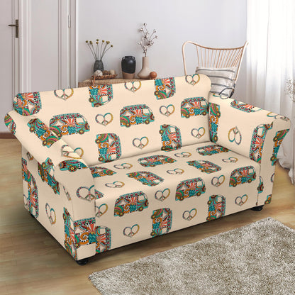 Hippie Van Peace Print Design LKS303 Loveseat Couch Slipcover