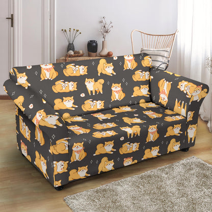 Shiba Inu Print Design LKS309 Loveseat Couch Slipcover