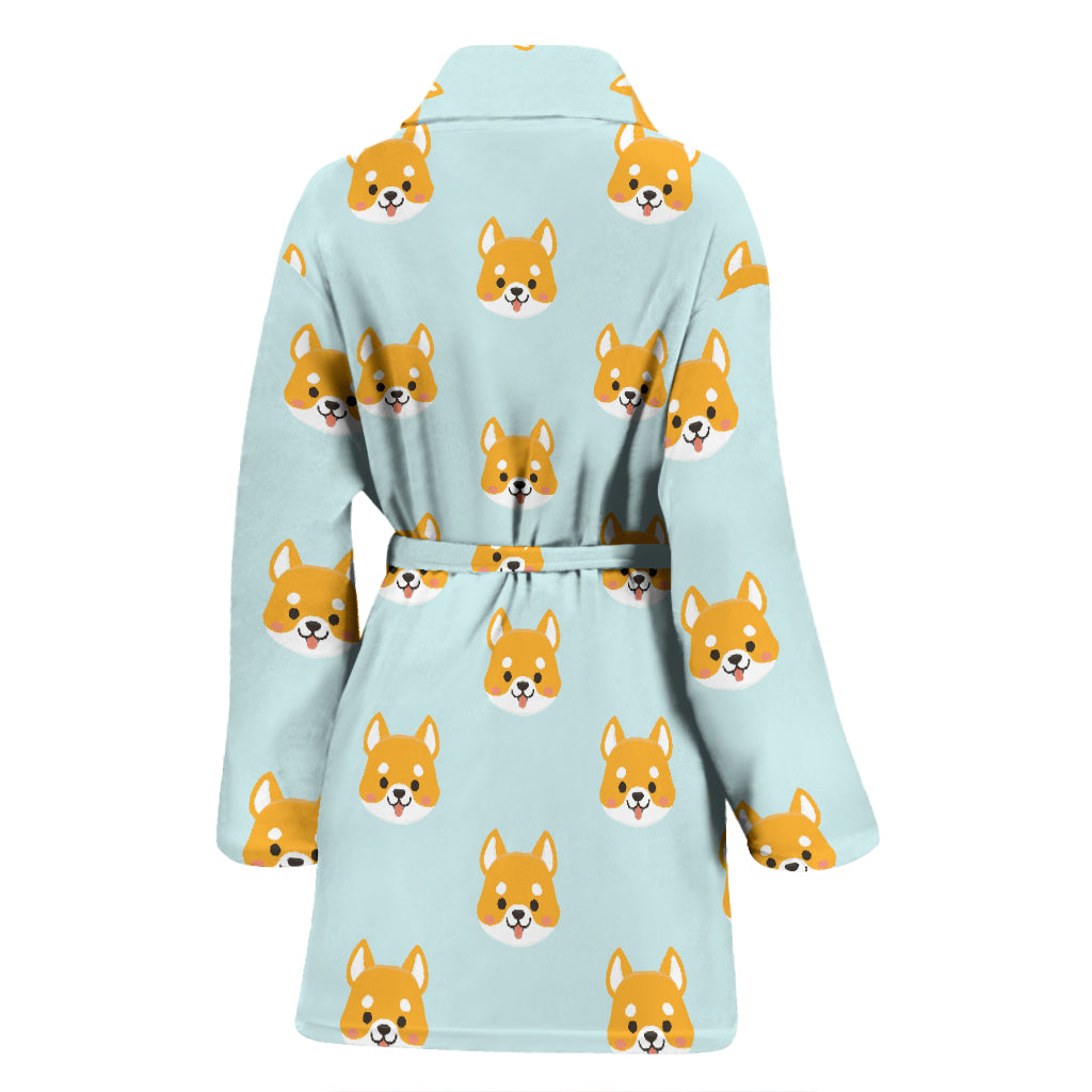 Shiba Inu Print Design LKS301 Women Bathrobe