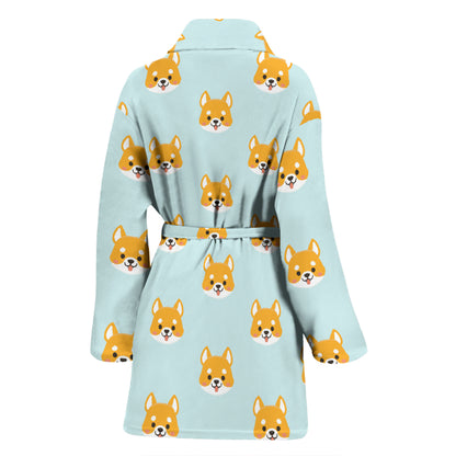 Shiba Inu Print Design LKS301 Women Bathrobe