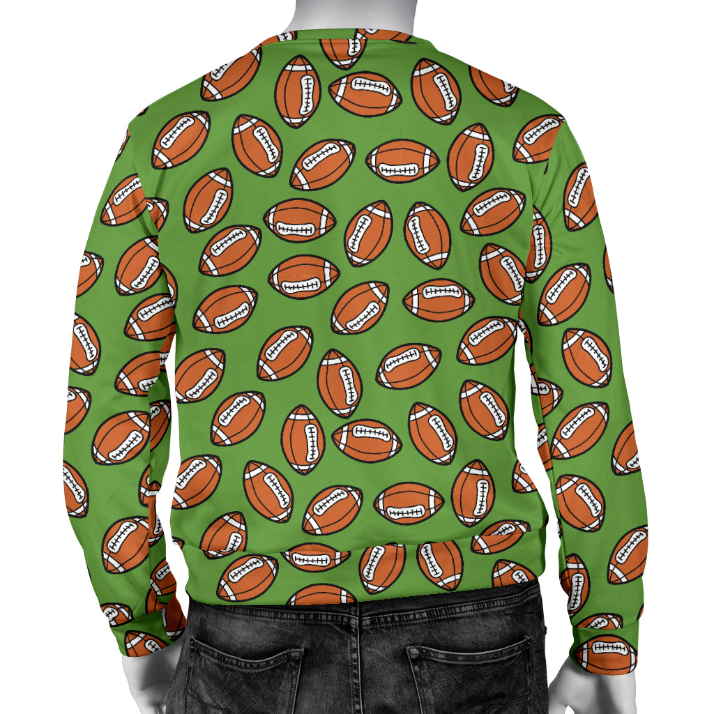 American Football on Green Design Men Long Sleeve Sweatshirt