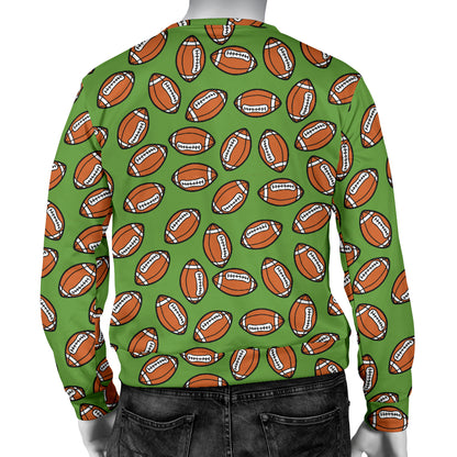 American Football on Green Design Men Long Sleeve Sweatshirt