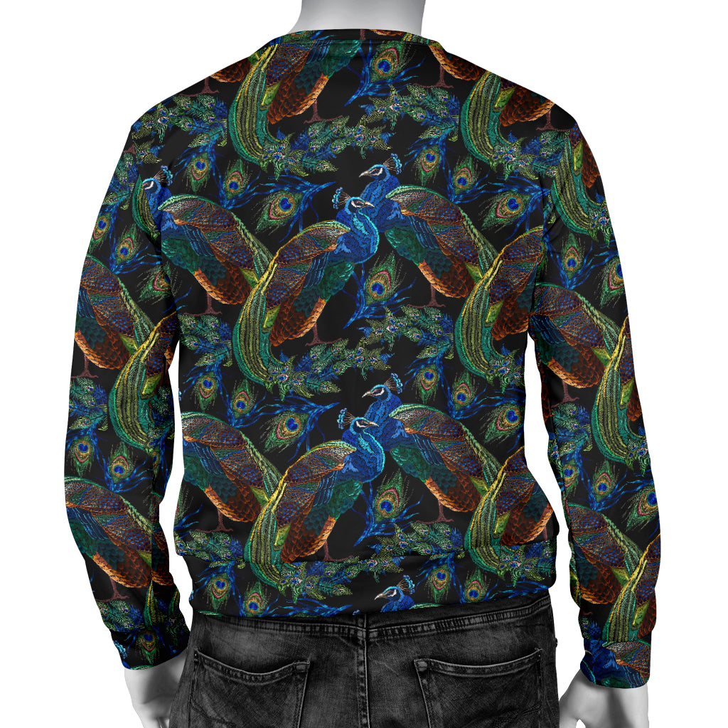 Peacock Themed Design Print Men Long Sleeve Sweatshirt