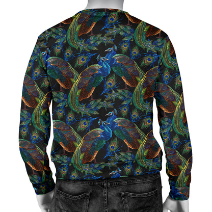 Peacock Themed Design Print Men Long Sleeve Sweatshirt