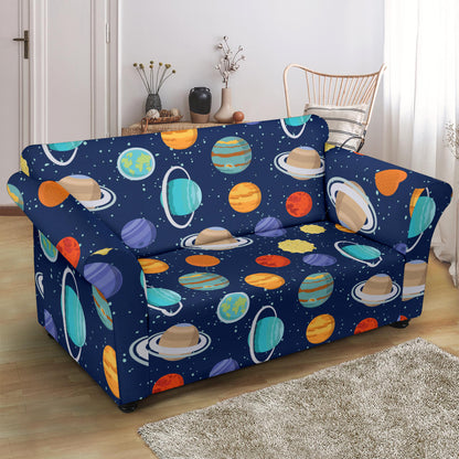 Planet With Star Print Design LKS303 Loveseat Couch Slipcover