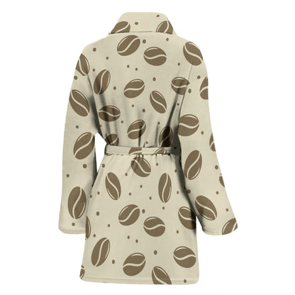 Coffee Pattern Print Design 02 Women Bathrobe