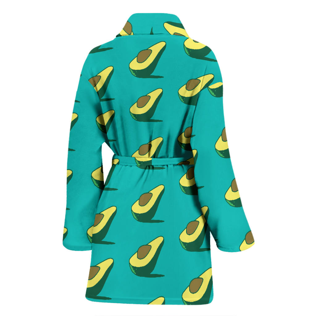 Avocado Pattern Print Design 03 Women Bathrobe