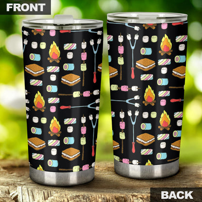 Camping Campfire Marshmallows Tumbler
