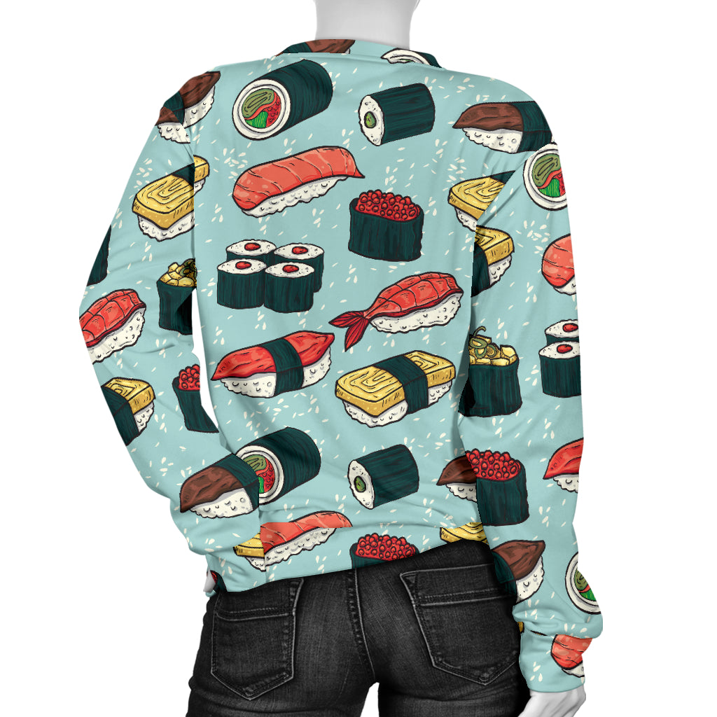 Sushi Pattern Design Women Long Sleeve Sweatshirt