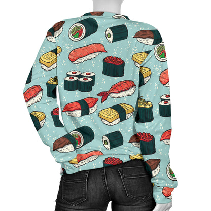 Sushi Pattern Design Women Long Sleeve Sweatshirt