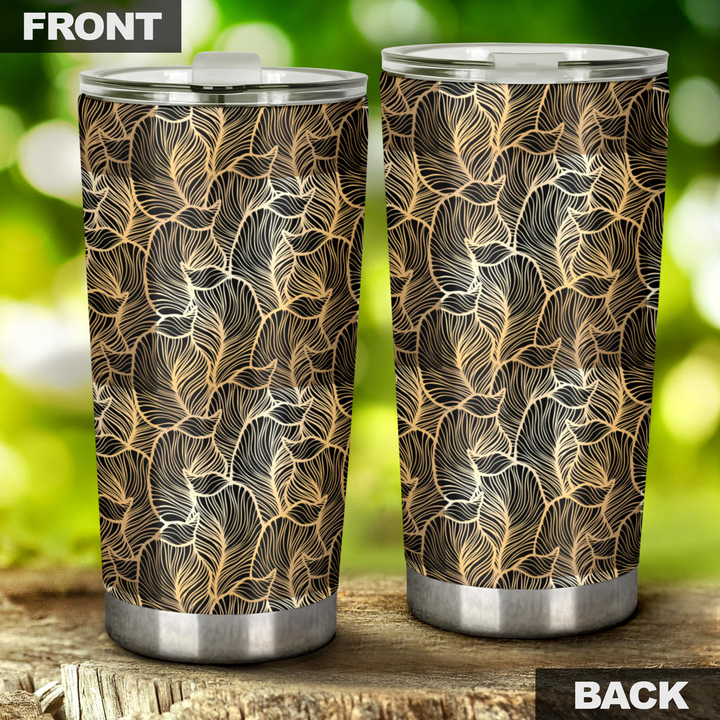 Elegant Gold leaf Print Tumbler