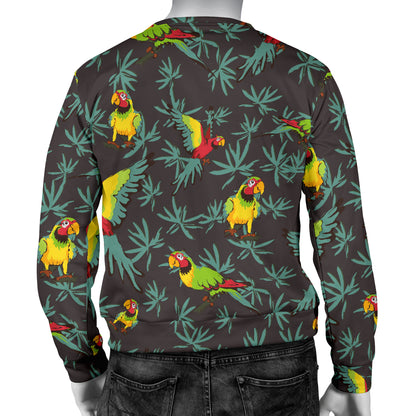 Parrot Themed Print Men Long Sleeve Sweatshirt