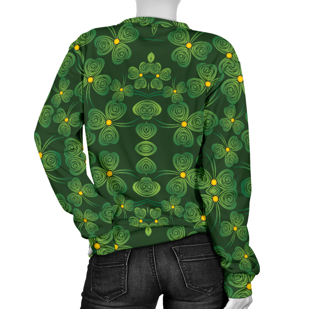 Shamrock Pattern Women Long Sleeve Sweatshirt