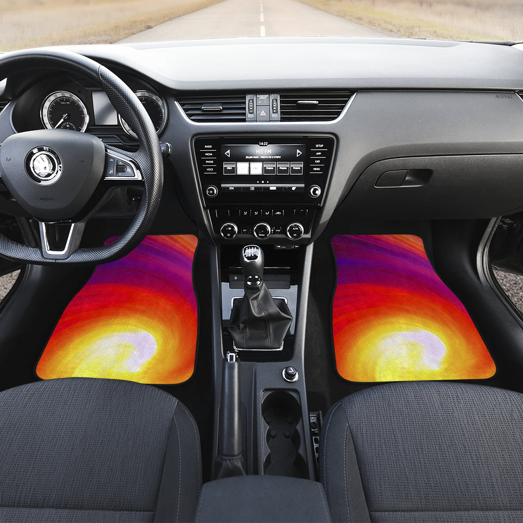 Vortex Twist Swirl Flame Themed Car Floor Mats Front Back