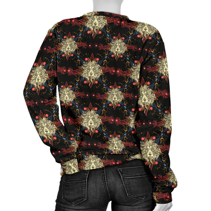Zodiac Leo Pattern Design Print Women Long Sleeve Sweatshirt