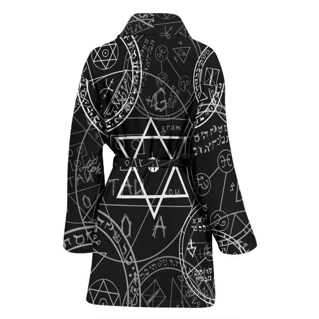 Pentagram Pattern Print Design A01 Women Bathrobe