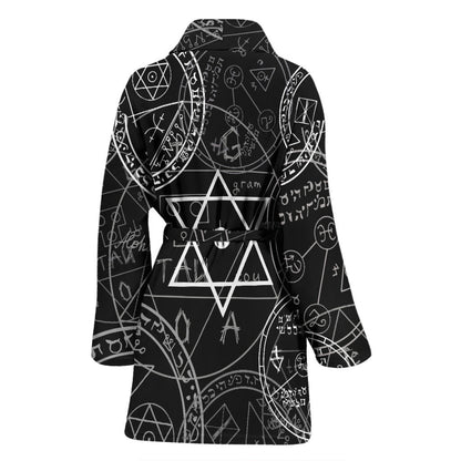 Pentagram Pattern Print Design A01 Women Bathrobe