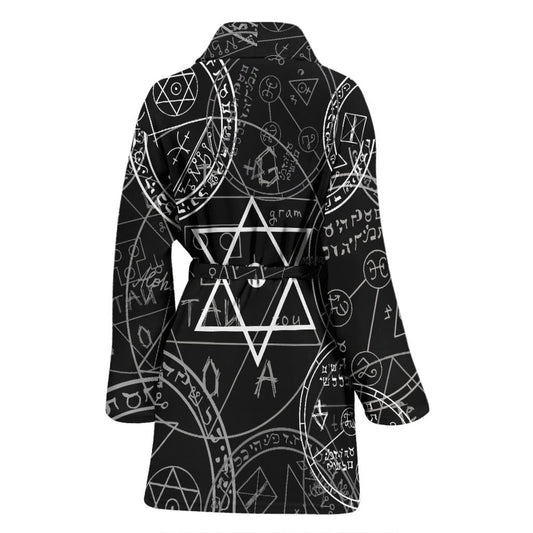Pentagram Pattern Print Design A01 Women Bathrobe