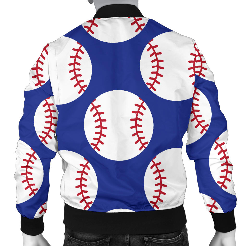 Baseball Blue Background Men Bomber Jacket