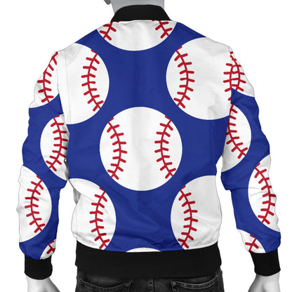 Baseball Blue Background Men Bomber Jacket