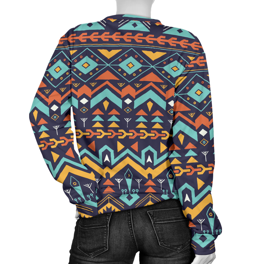 Aztec Style Print Pattern Women Long Sleeve Sweatshirt