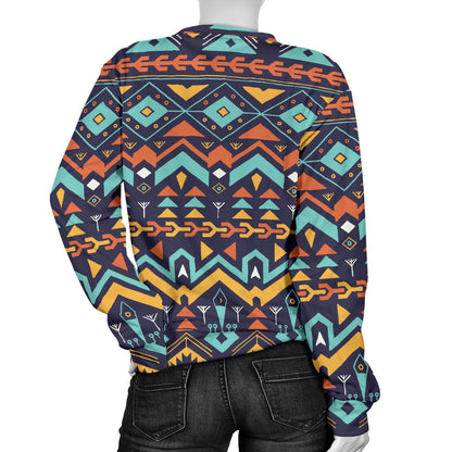 Aztec Style Print Pattern Women Long Sleeve Sweatshirt