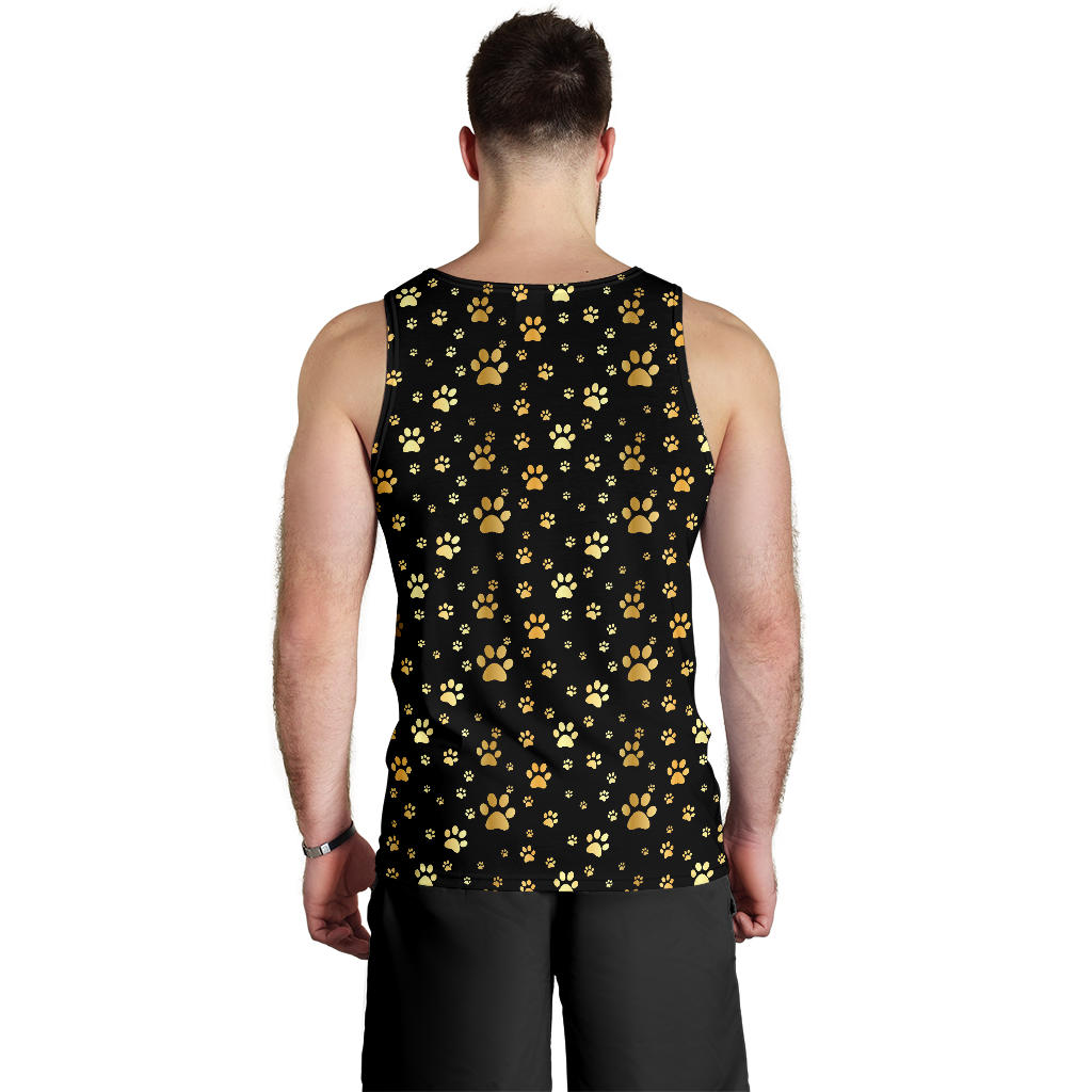 Paw Gold Print Men Tank Top