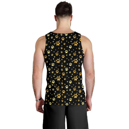 Paw Gold Print Men Tank Top