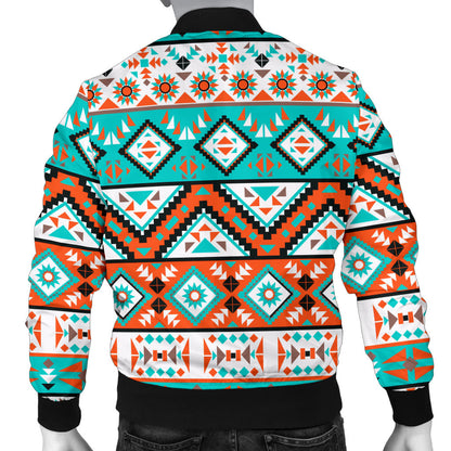 Navajo Style Print Pattern Men Bomber Jacket