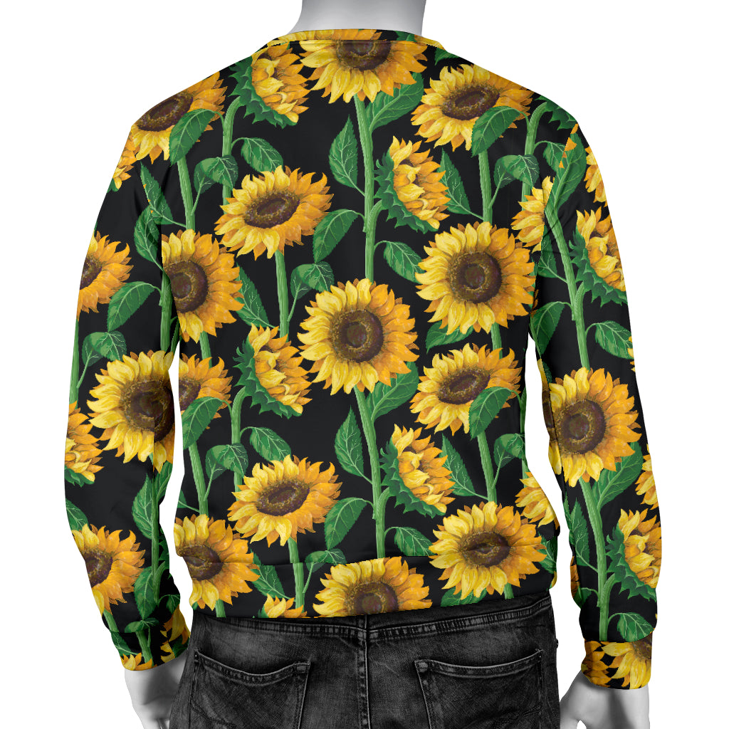 Sunflower Realistic Print Pattern Men Long Sleeve Sweatshirt
